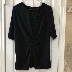 Ann Taylor black faux knot front top -sz XXL